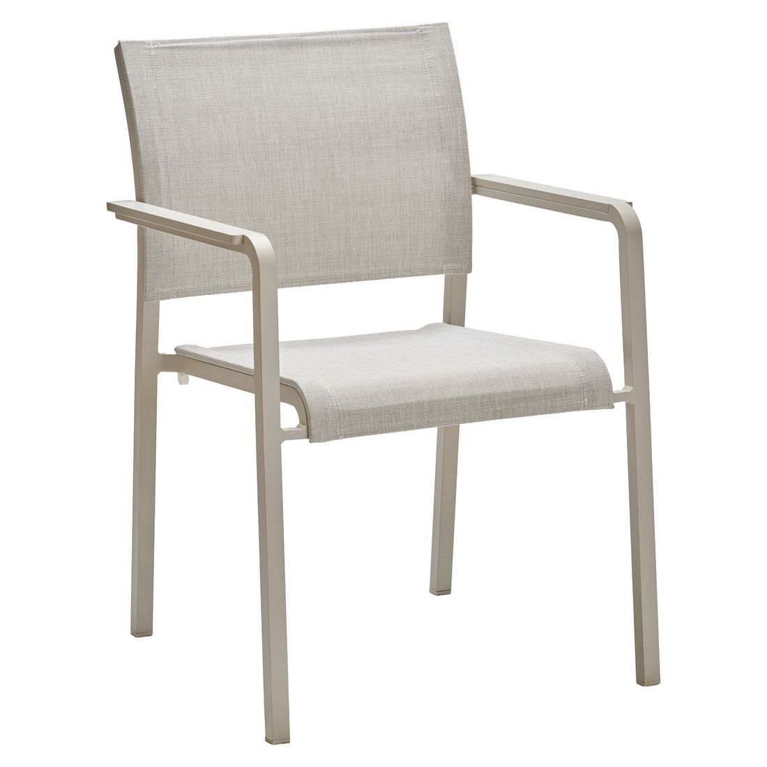 Stabelstol ute Tilo aluminium/textilen 59,5 cm forfra