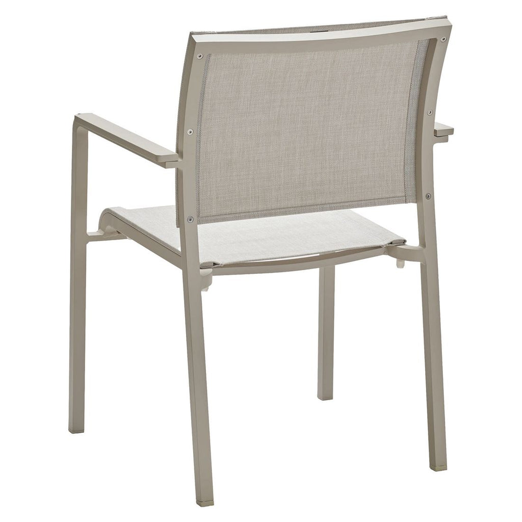 Stabelstol ute Tilo aluminium/textilen 59,5 cm montert på terrasse
