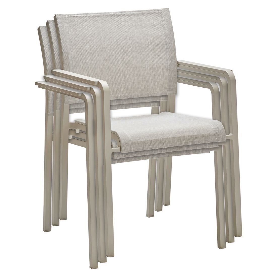 Stabelstol ute Tilo aluminium/textilen 59,5 cm nærbilde aluminiumramme