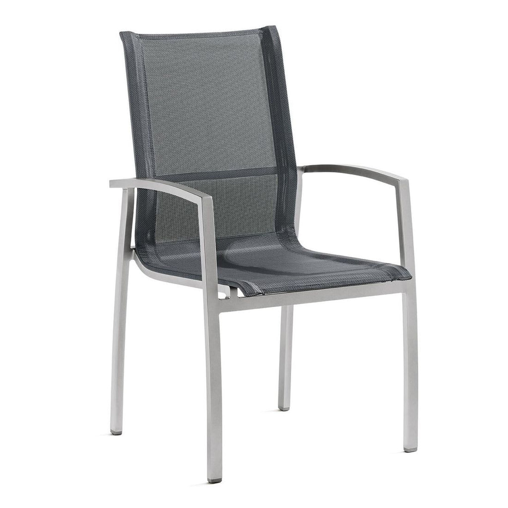 Stabelstol ute Tonga aluminium/textilen 59x62 cm front