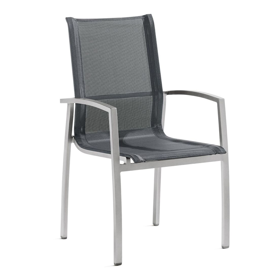 Stabelstol ute Tonga aluminium/textilen 59x62 cm front