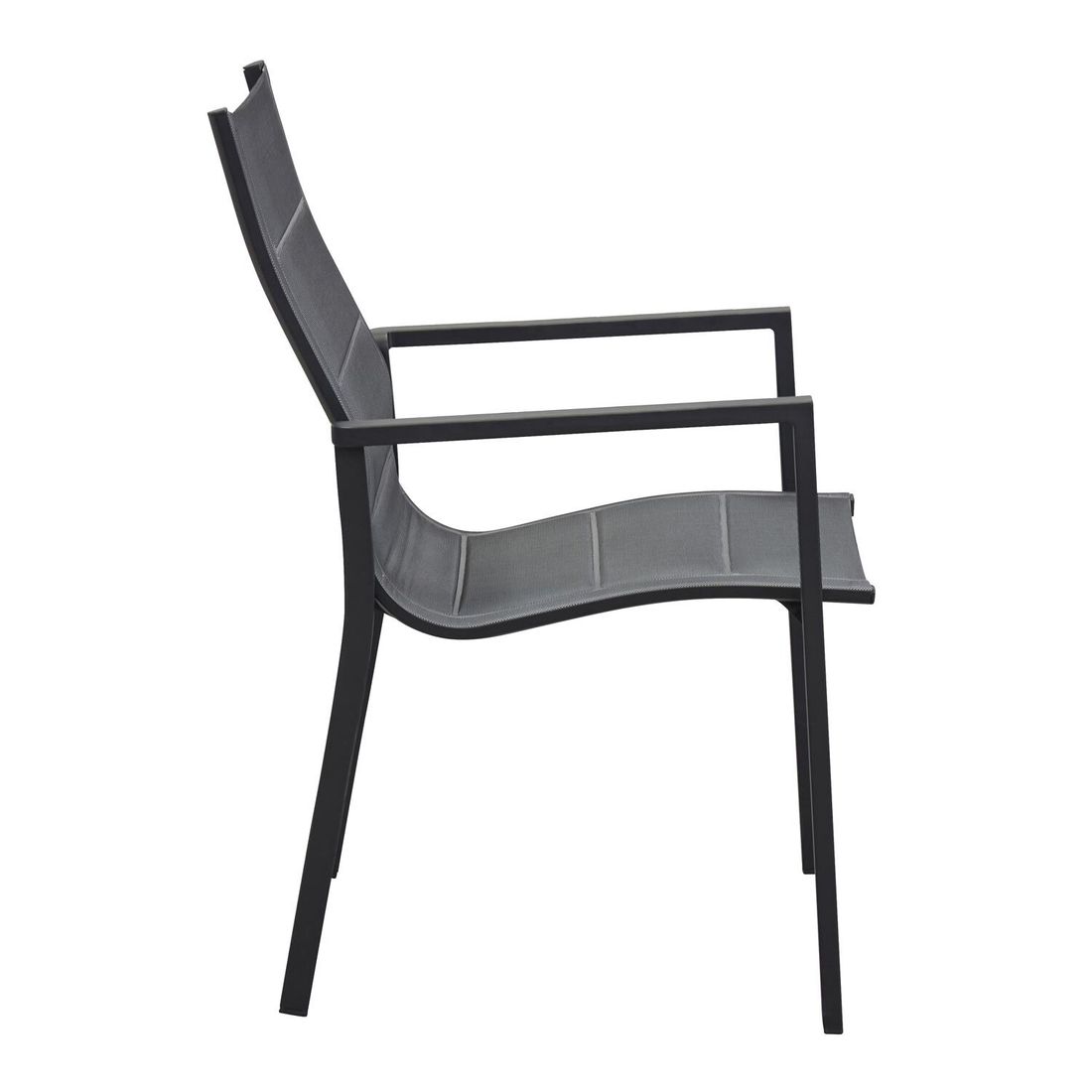 Nærbilde av armlene på Stabelstol ute Unicamo aluminium/textilen antrasitt - LC Garden