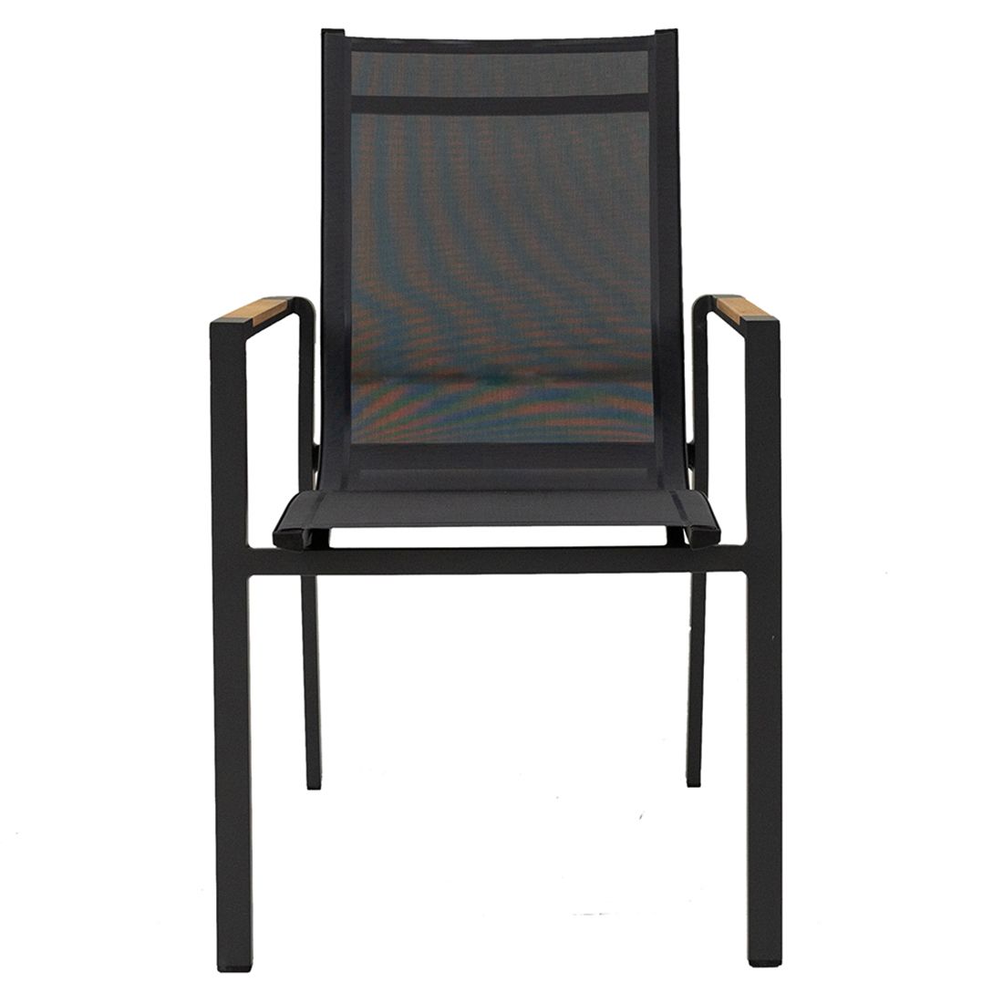 Stabelstol ute Unicamo aluminium/textilen antrasitt bakside