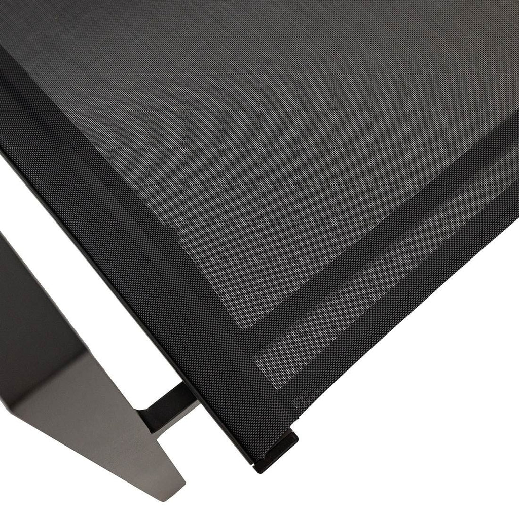 Stabelstol ute Unicamo aluminium/textilen antrasitt stablet