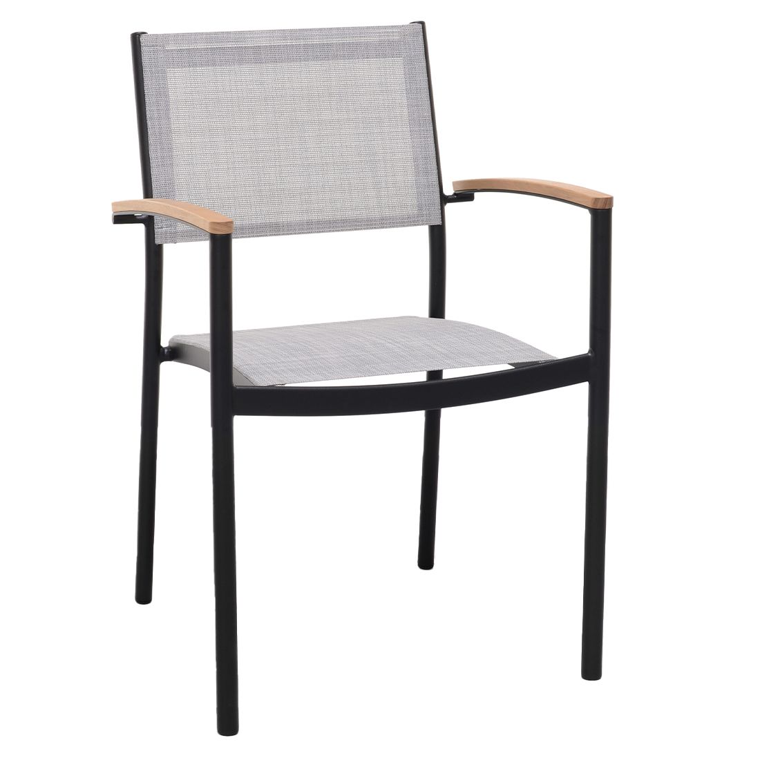 Stabelstol ute Vera aluminium/textilen 55 cm forfra