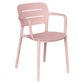 Stabelstol ute Vivien plast 52,5x53 cm - OUTLIV forfra i rosa