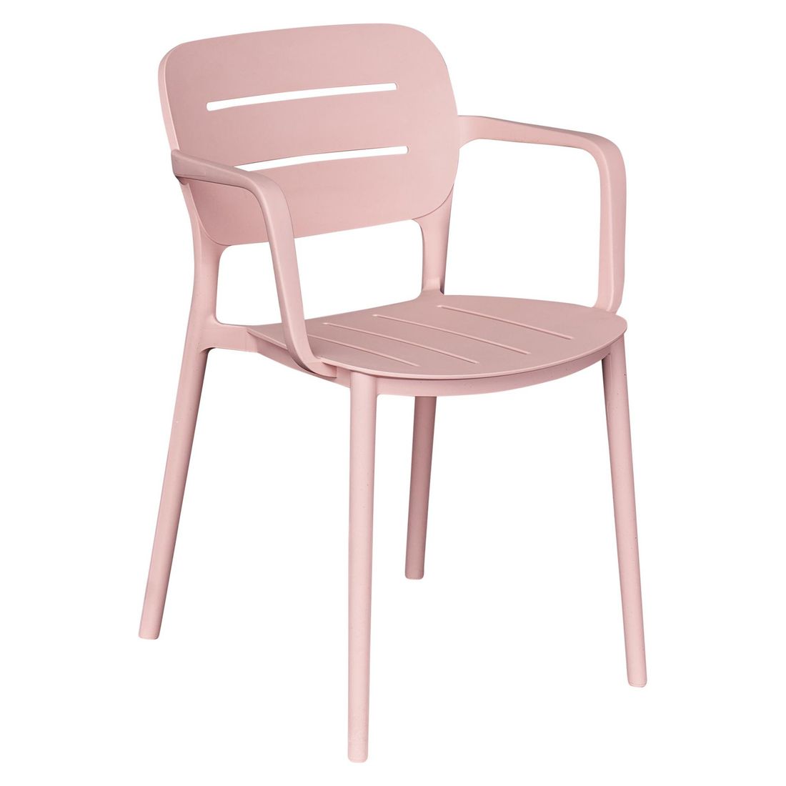 Stabelstol ute Vivien plast 52,5x53 cm - OUTLIV forfra i rosa