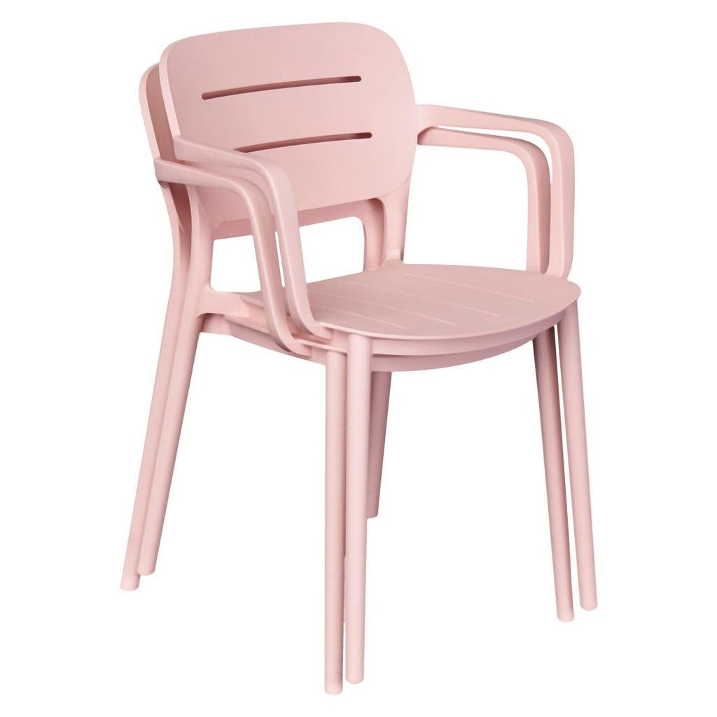Sideprofil av Stabelstol ute Vivien plast 52,5x53 cm - OUTLIV