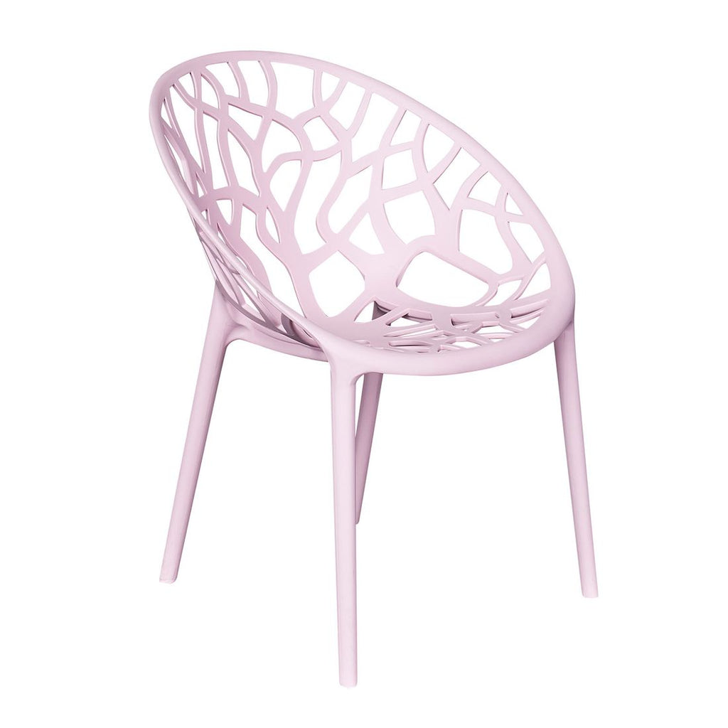 Stabelstol ute Vomo plast 58x60,5 cm rosa forfra