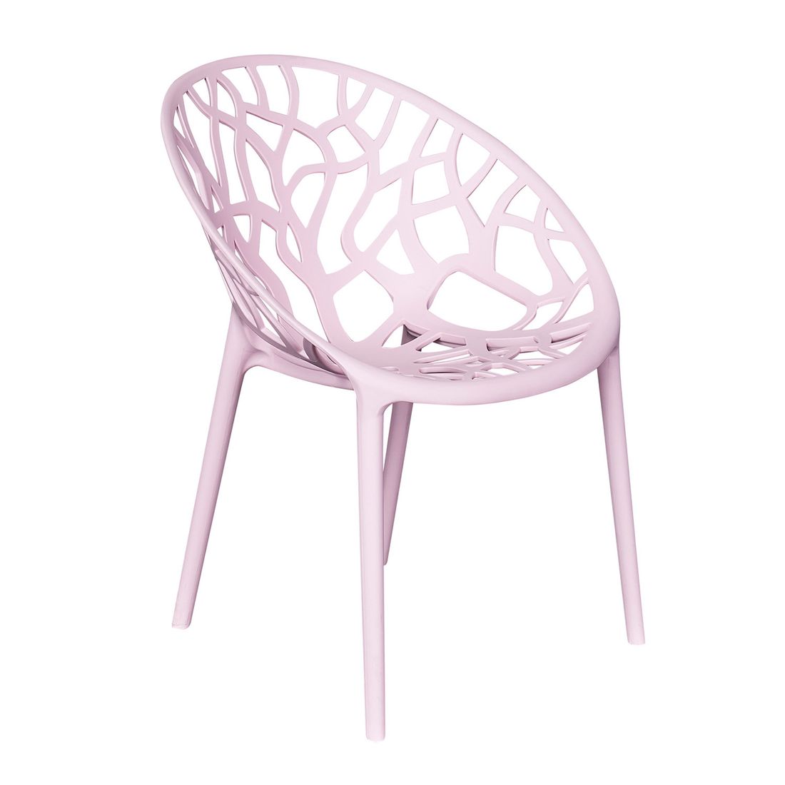 Stabelstol ute Vomo plast 58x60,5 cm rosa forfra