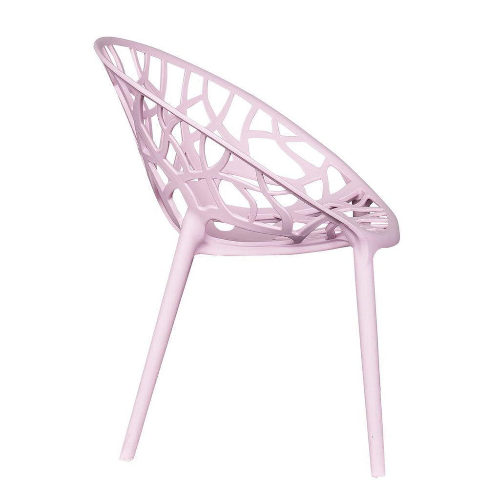 Stabelstol ute Vomo plast 58x60,5 cm rosa nærbilde av ben