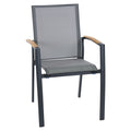 Stabelstol Velia aluminium/textilen antrasitt forfra