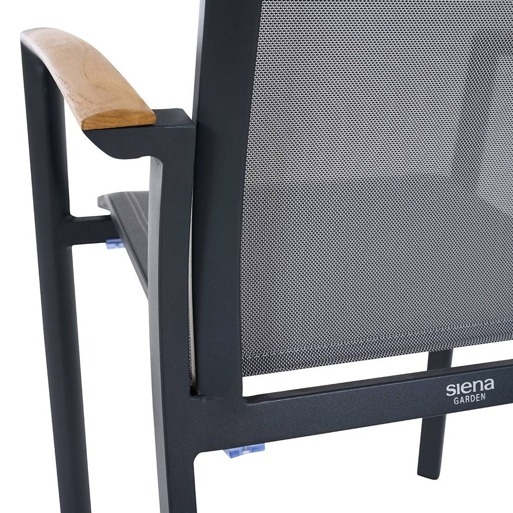 Sitteflate på Stabelstol Velia aluminium/textilen antrasitt