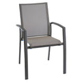 Stabelstol Velia aluminium/textilen taupe forfra