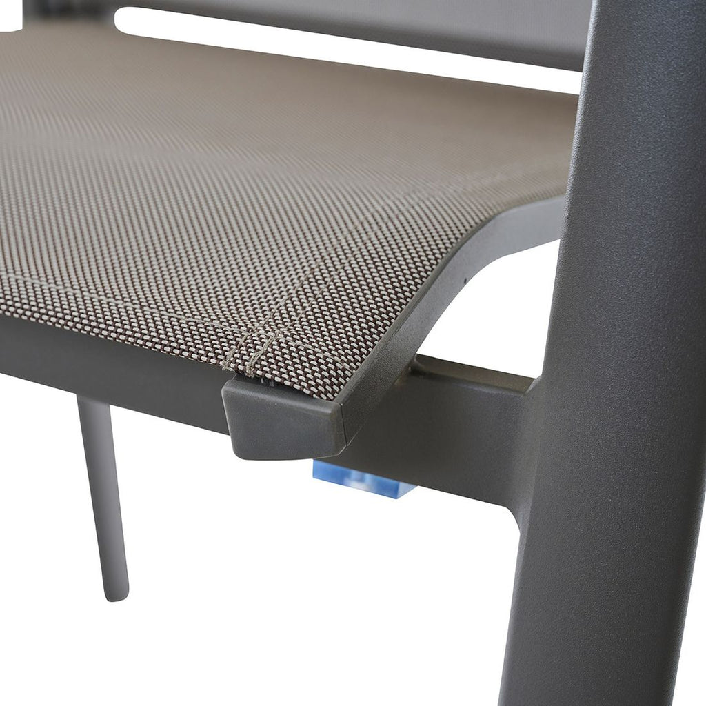 Stabelstol Velia aluminium/textilen taupe - Siena Garden