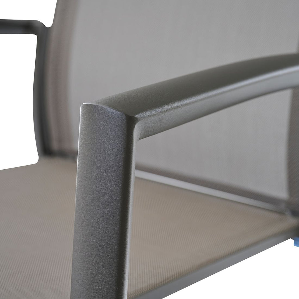 Stabelstol Velia aluminium/textilen taupe - Siena Garden