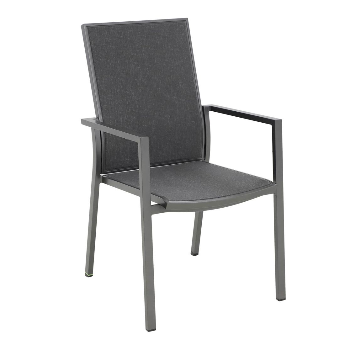 Stabelstol Verona aluminium/textilen jerngrå sett forfra