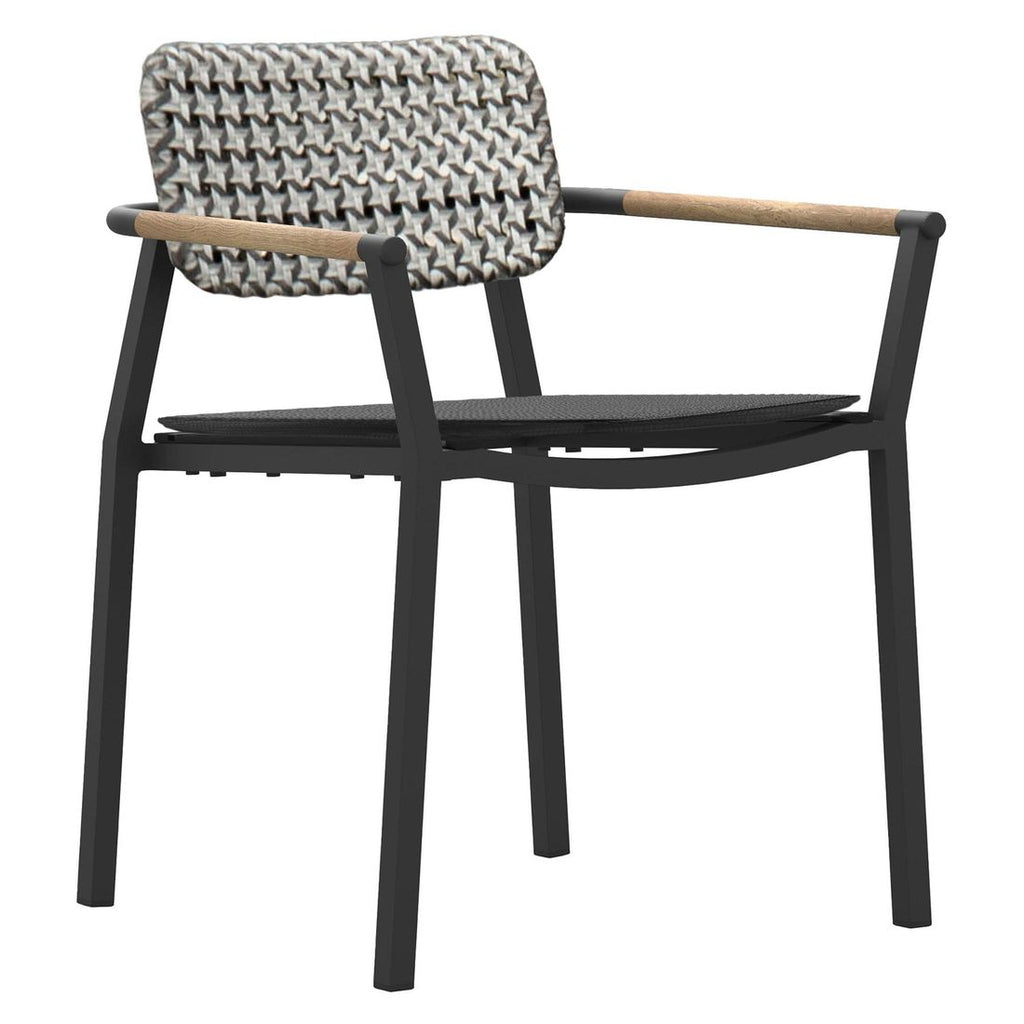 Stabelstol Yobex aluminium/flettverk/textilen med pute fra Zebra forfra