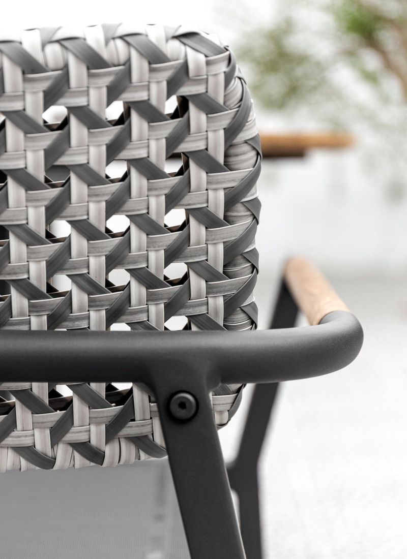 Stabelstol Yobex aluminium/flettverk/textilen med pute fra Zebra stablet