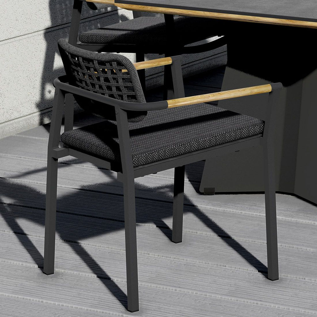 Stabelstol Yobex aluminium tau textilen med pute Zebra bakside