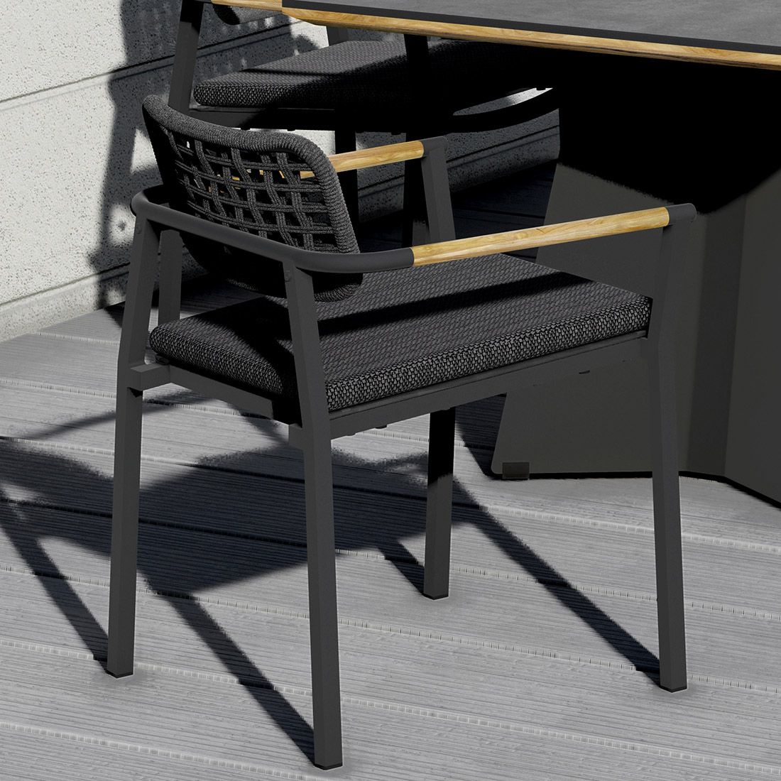 Stabelstol Yobex aluminium tau textilen med pute Zebra bakside