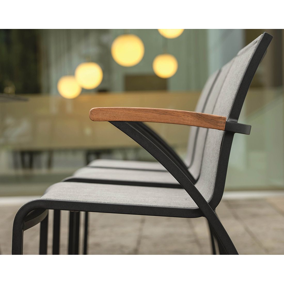 Stabelstol ute Laris aluminium/textilen 55x62 cm - Stern