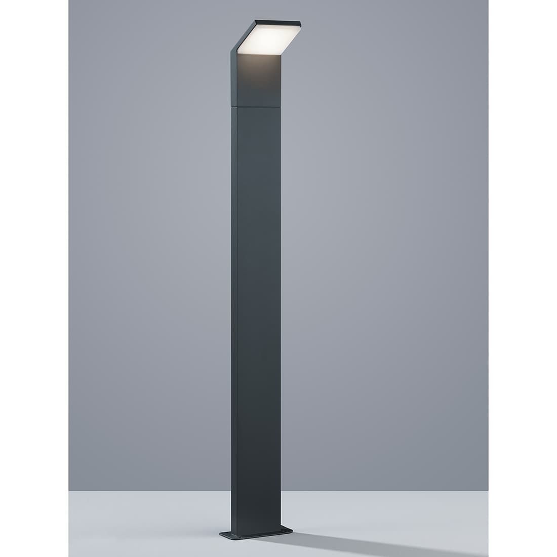 Stilampe Pearl aluminium antrasitt 100 cm bakside og detaljer