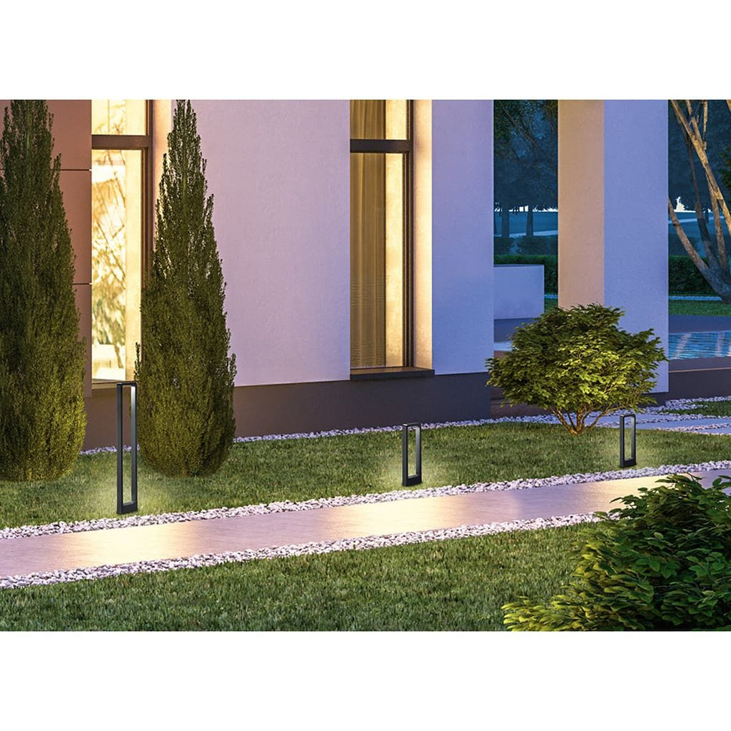 Montert Stilampe Reno aluminium antrasitt 50 cm på terrasse