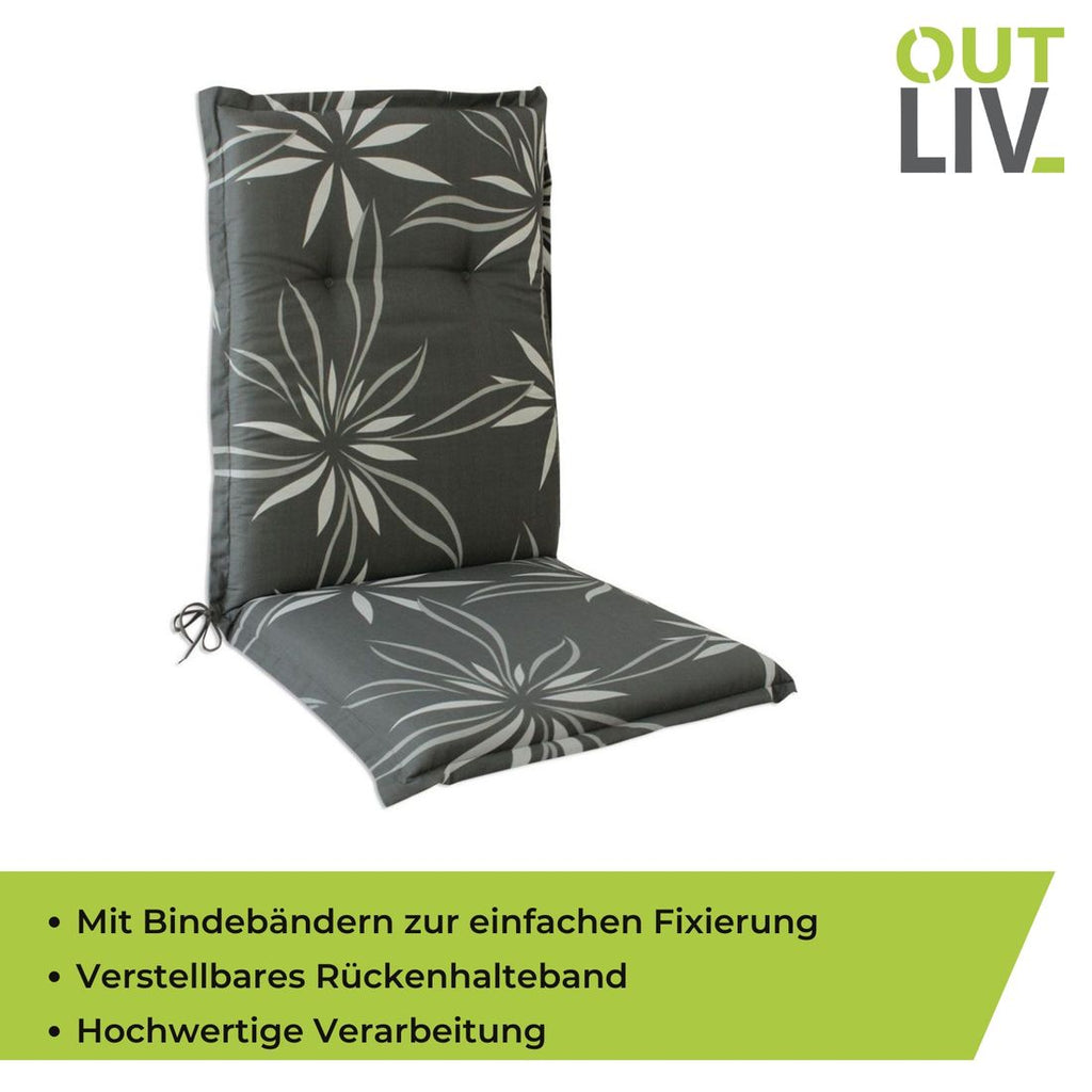 Stolpute Florence midtrygg 50x110 cm grå blomster på terrassen