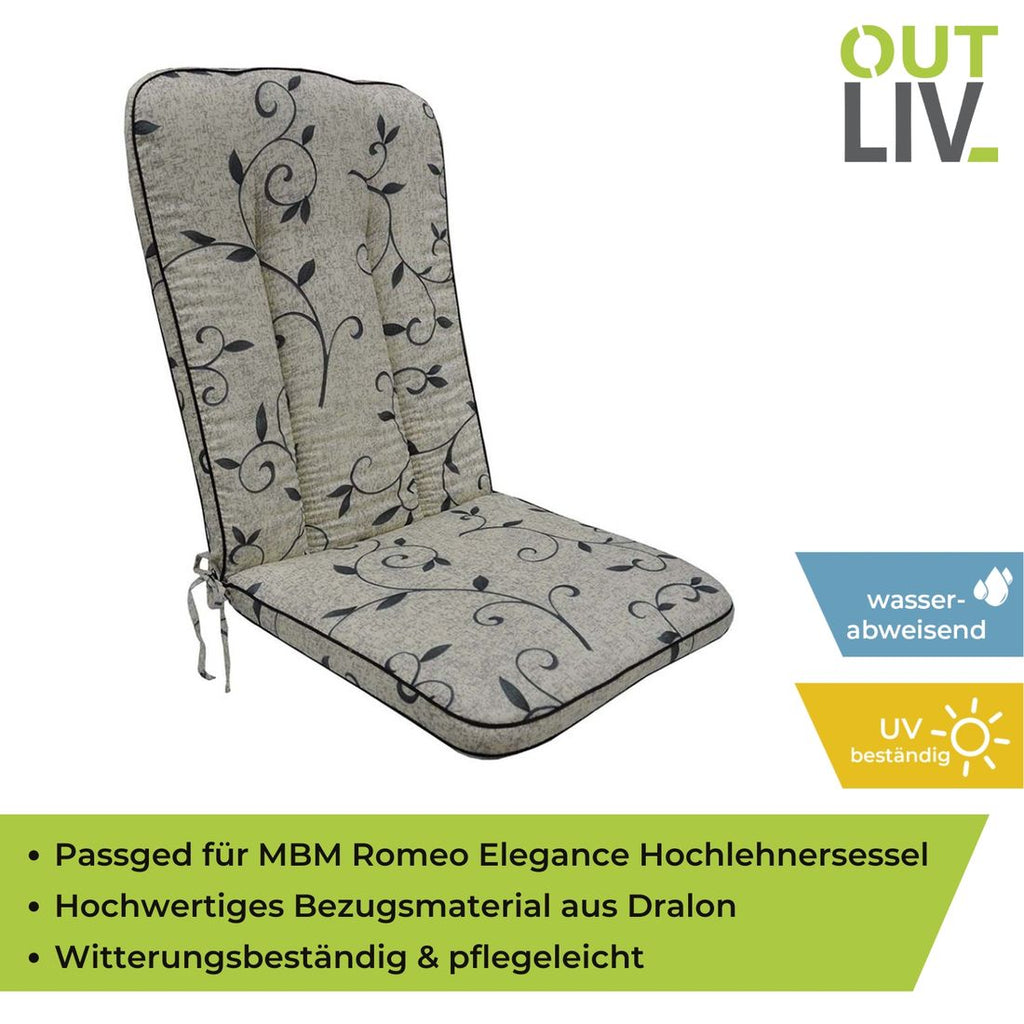 Montert stolpute Romeo Elegance midtrygg 48x109 cm beige på hagebenk