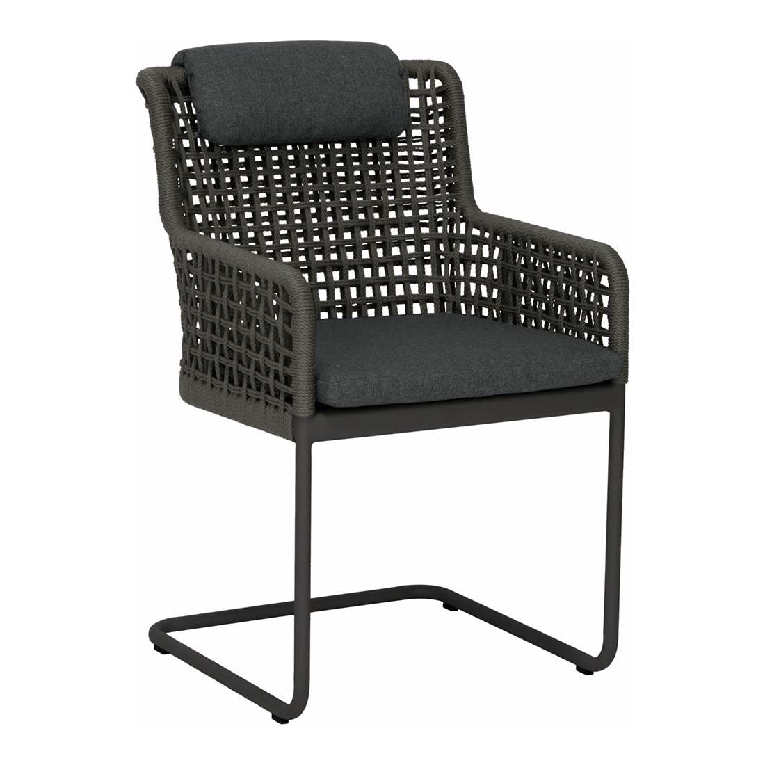 Svingstol Greta aluminium og tau 54x58 cm fra Stern sett forfra