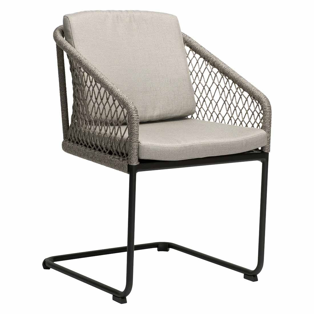 Svingstol Odea aluminium og tau 58x62 cm - Stern forfra