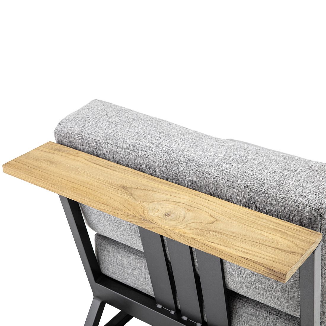 Tilbyggingselement Ocean Skid Platform stål/teak - Kettler sett forfra
