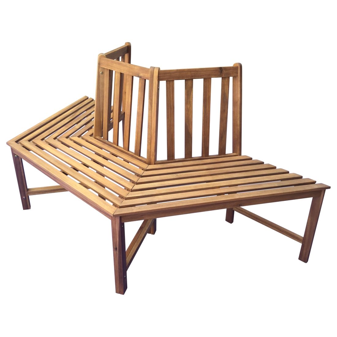 Trebenk halvrund 199 cm akasie 3-seter - OUTLIV bakside