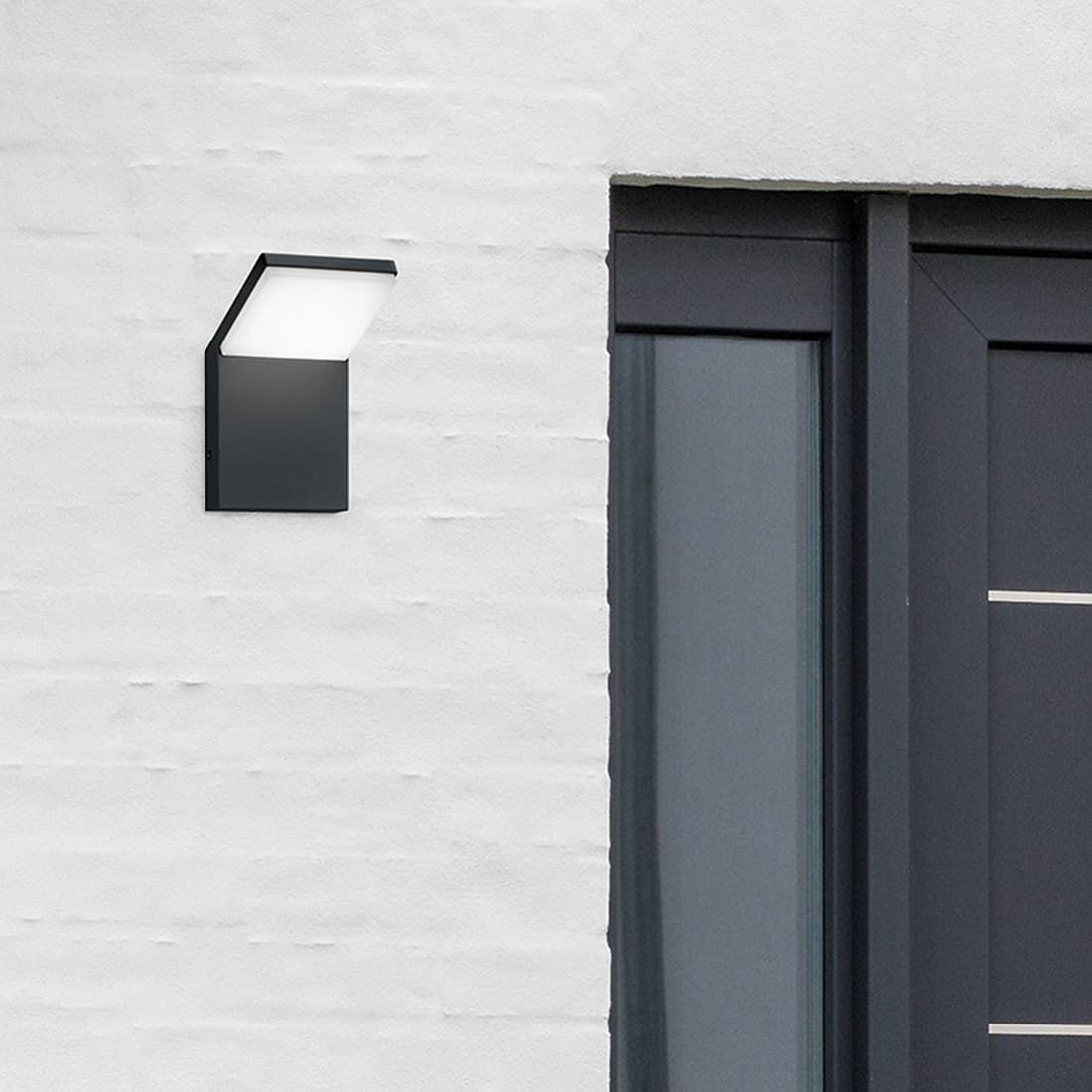 Utendørs vegglampe Pearl antrasitt aluminium/plast detalj