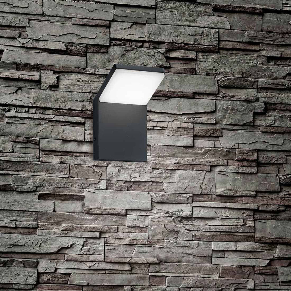 Utendørs vegglampe Pearl antrasitt aluminium/plast montert på vegg
