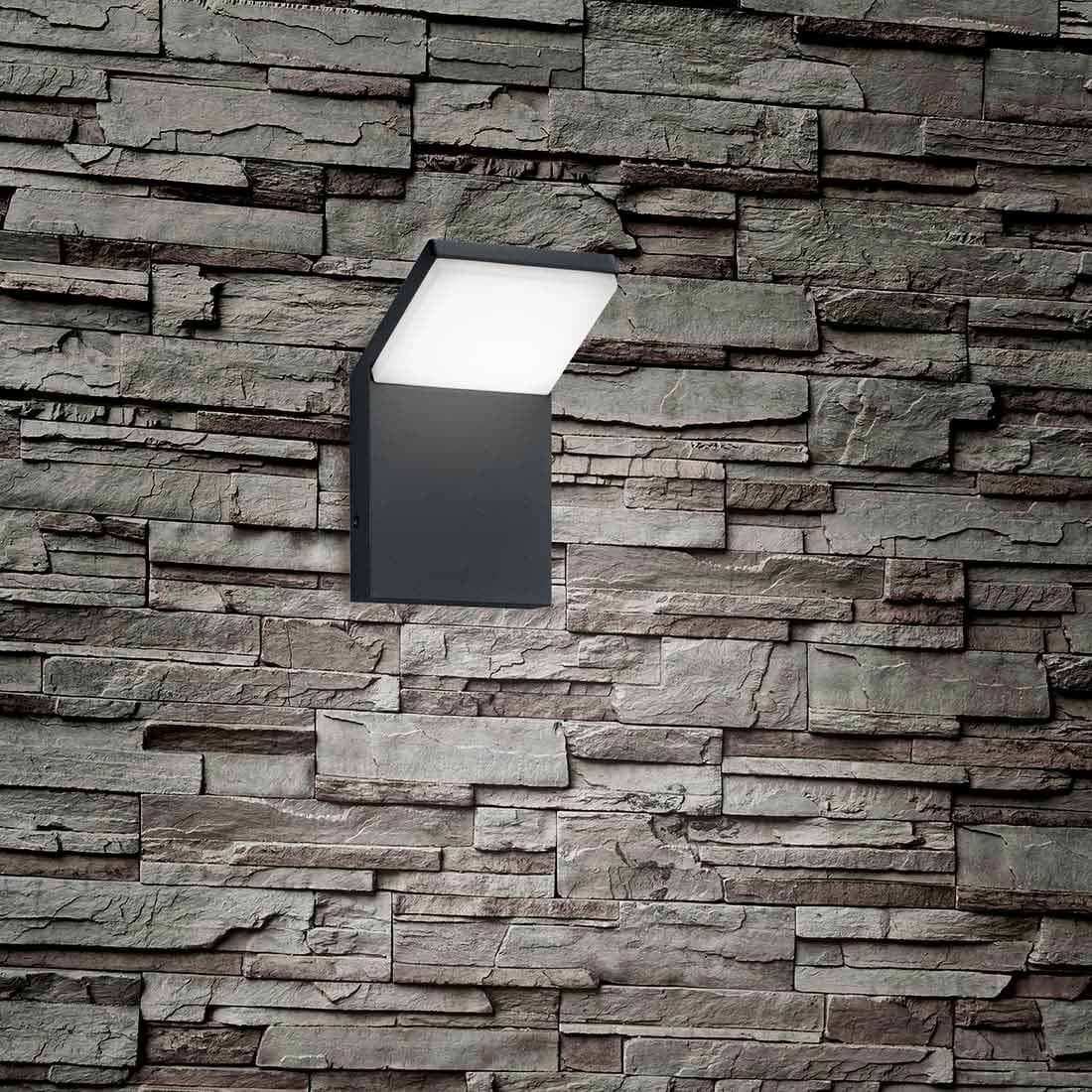 Utendørs vegglampe Pearl antrasitt aluminium/plast montert på vegg