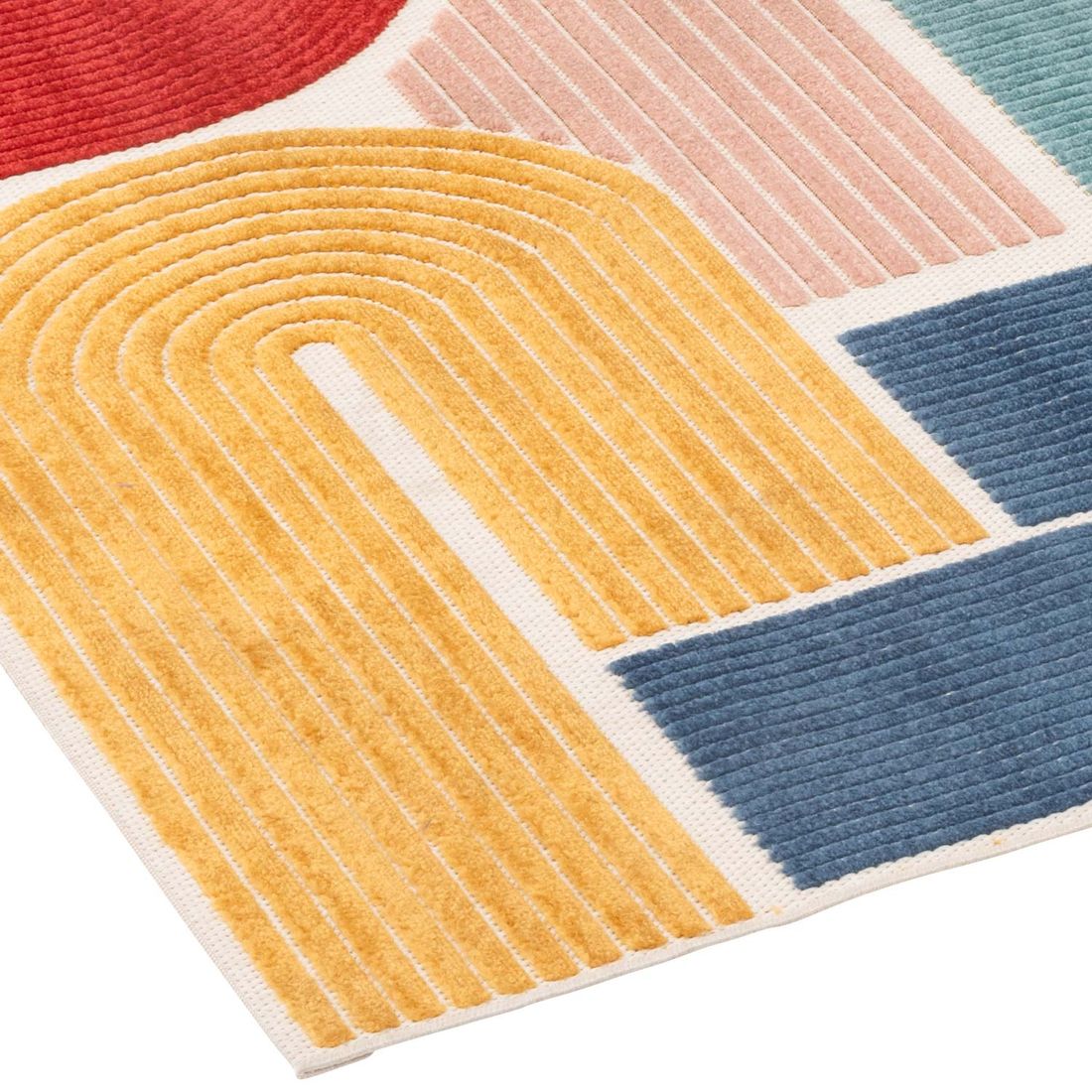 Utendørsteppe Curve 160x230 cm beige nærbilde av tekstur