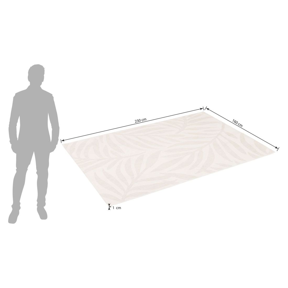 Utendørsteppe Wedge 160x230 cm beige-grå bakside