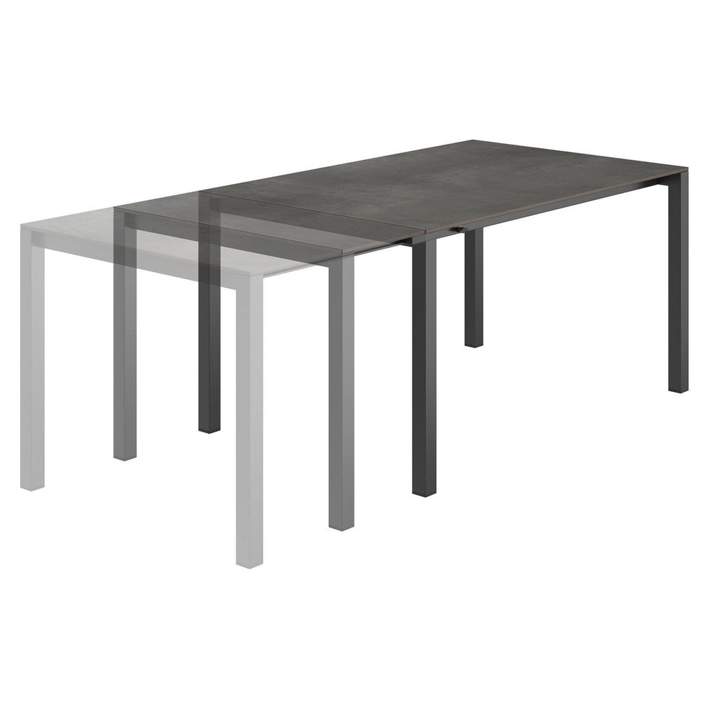 Montert Uttrekkbart hagebord 140-210x70 cm rustfritt stål/HPL - OUTLIV i hage