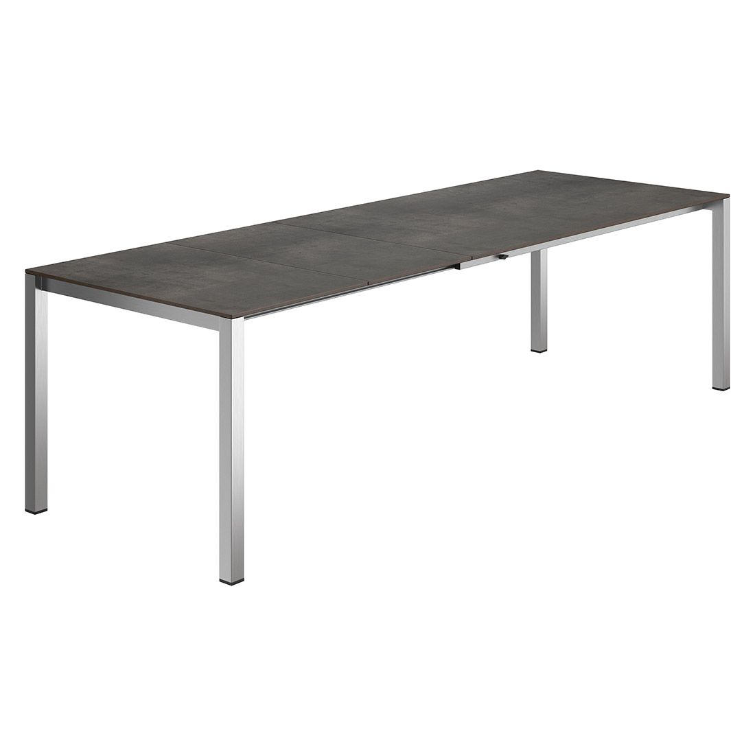 Nærbilde av bordben på uttrekkbart hagebord 160/217/267x92 cm rustfritt stål HPL - OUTLIV