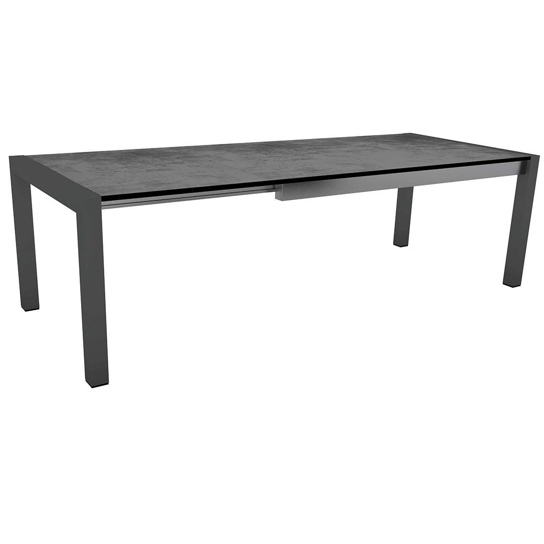 Uttrekkbart hagebord 174/214/254x90 cm aluminium Silverstar Stern forfra