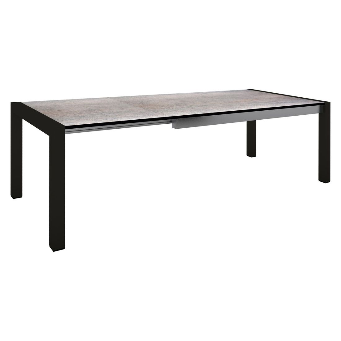 Uttrekkbart hagebord 174/234/254x90 cm aluminium Silverstar fra Stern sett forfra