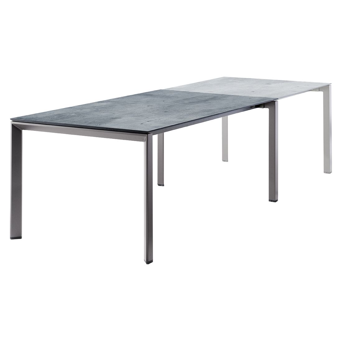 Uttrekkbart hagebord 180-290x100 cm aluminium HPL Sieger montert i hage