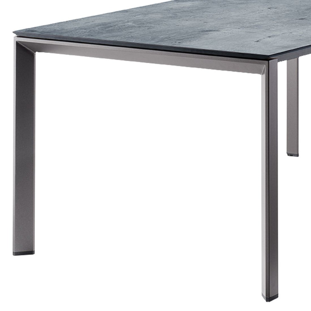 Uttrekkbart hagebord 180-290x100 cm aluminium HPL Sieger nærbilde alu-ramme