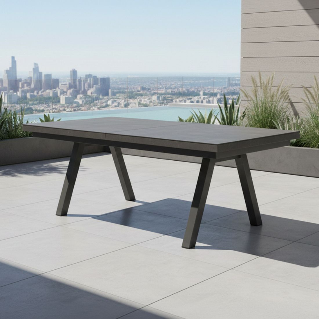 Uttrekkbart hagebord 7011 200/260x100 cm aluminium - Interliving bakside