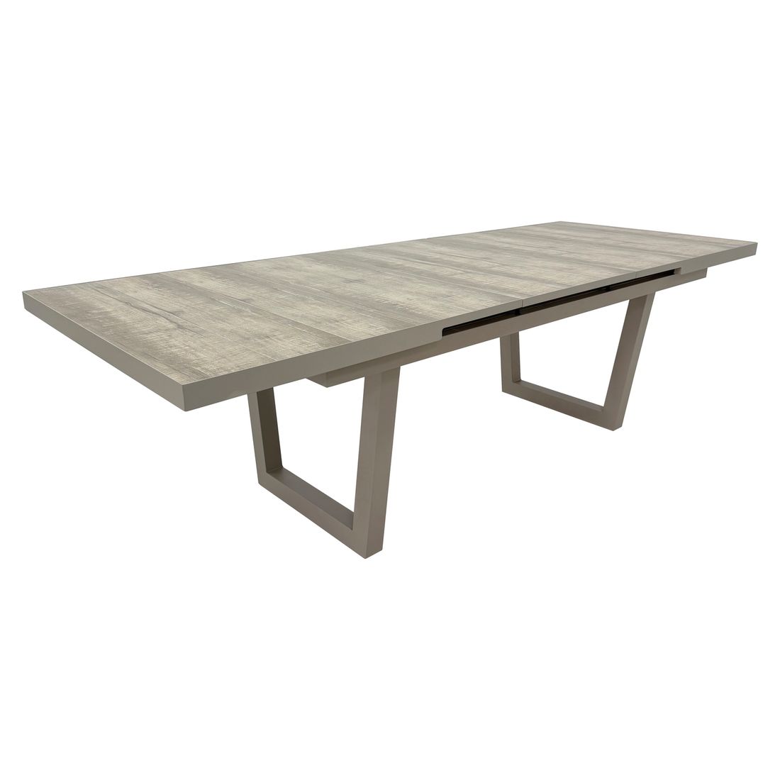 Uttrekkbart hagebord Alice aluminium/keramikk 200/260x100 cm forfra