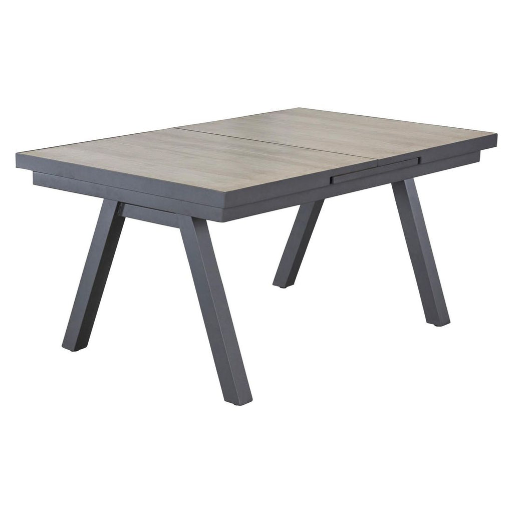 Uttrekkbart hagebord Alice aluminium/keramikk forfra
