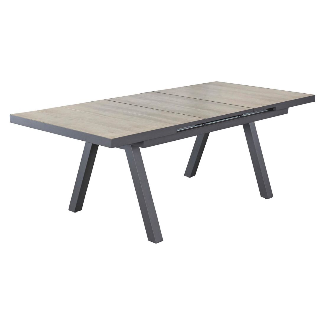 Uttrekkbart hagebord Alice aluminium/keramikk montert på terrasse