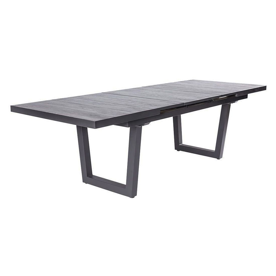 Uttrekkbart hagebord Alice aluminium/keramikk nærbilde aluminiumramme